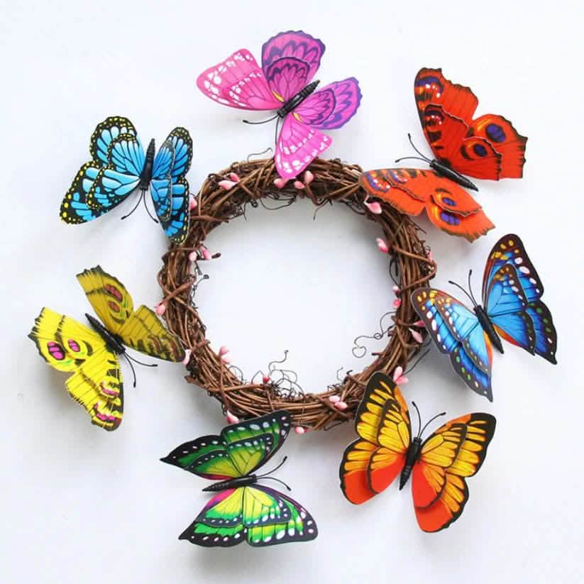 12-Pieces: Mixed Color 3D Butterfly Magnet Fridge Stickers Furniture & Decor - DailySale