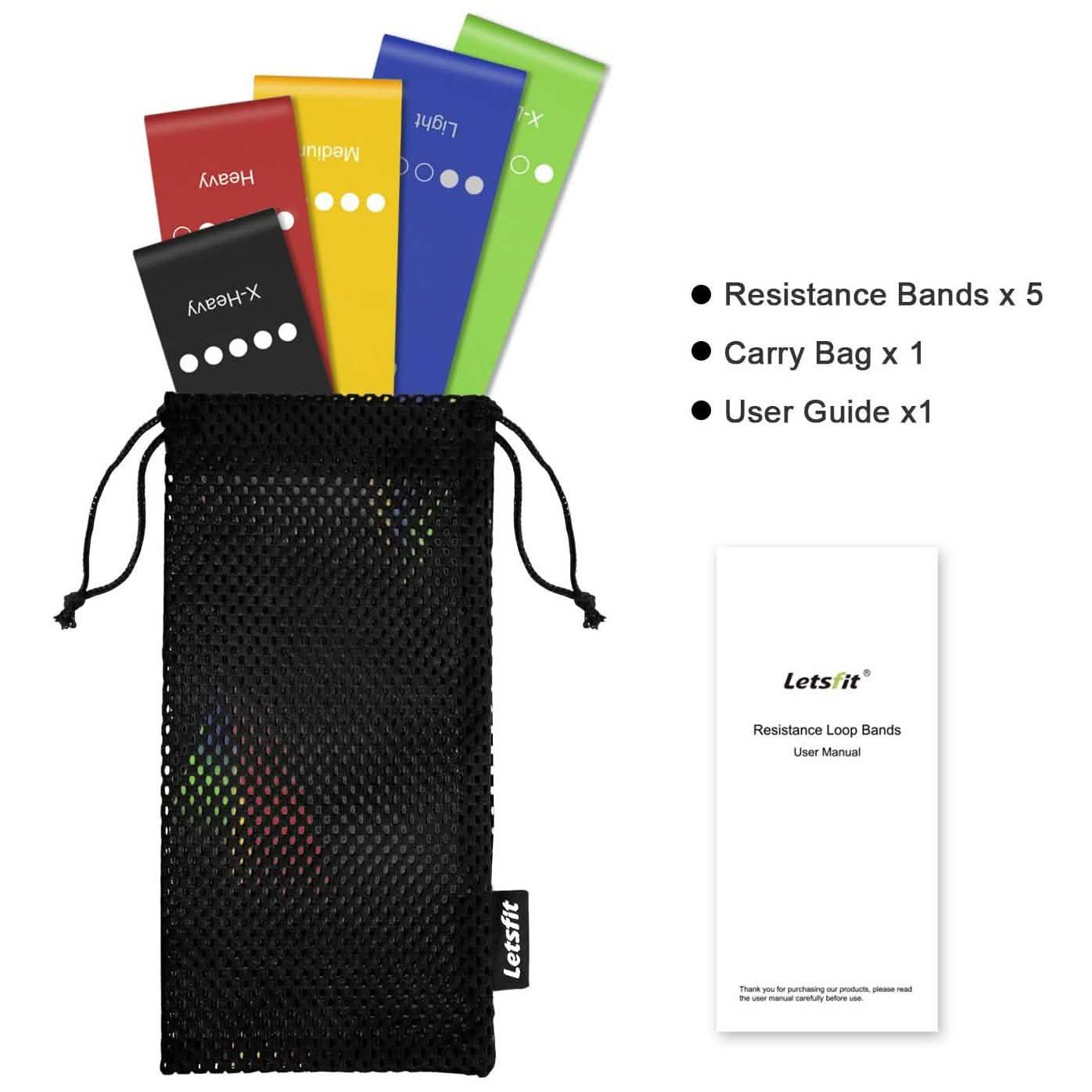 12" x 2" Letsfit Resistance Loop Bands Wellness & Fitness - DailySale