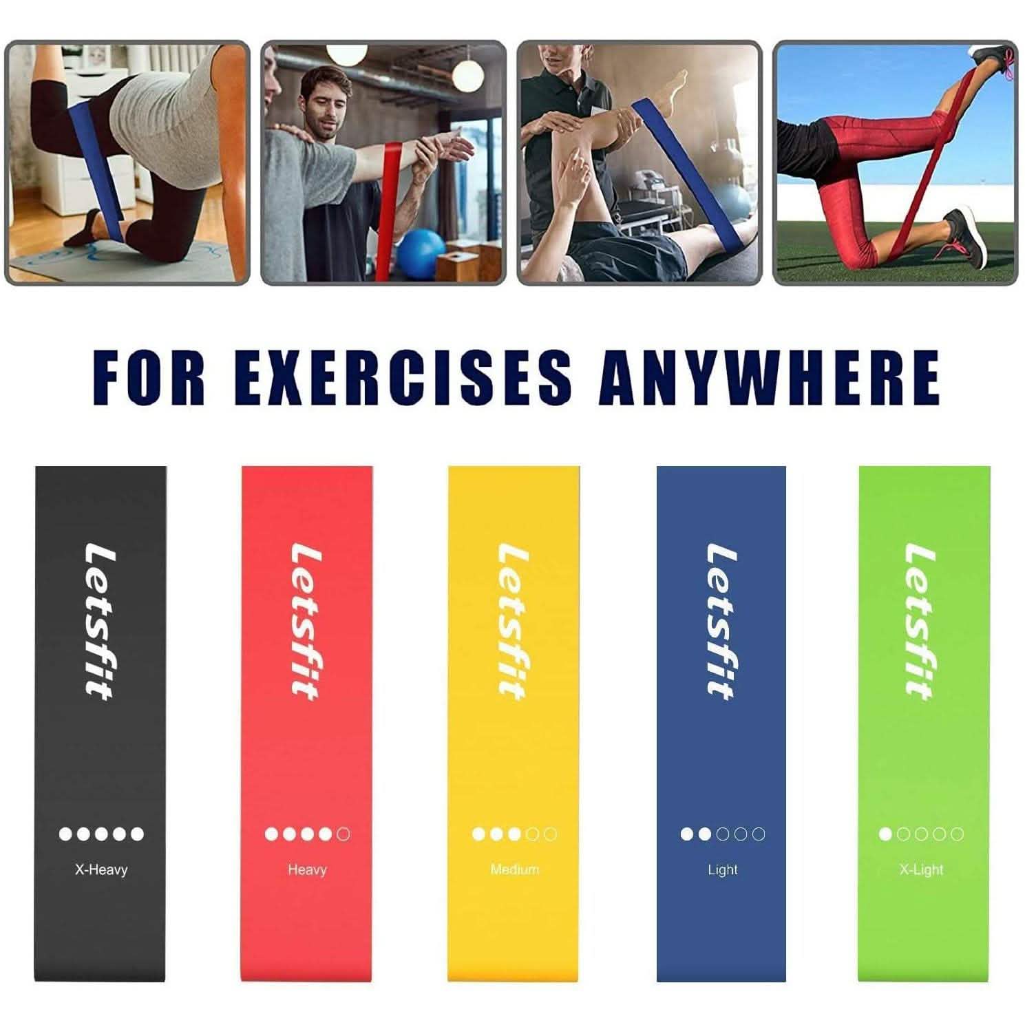 12" x 2" Letsfit Resistance Loop Bands Wellness & Fitness - DailySale