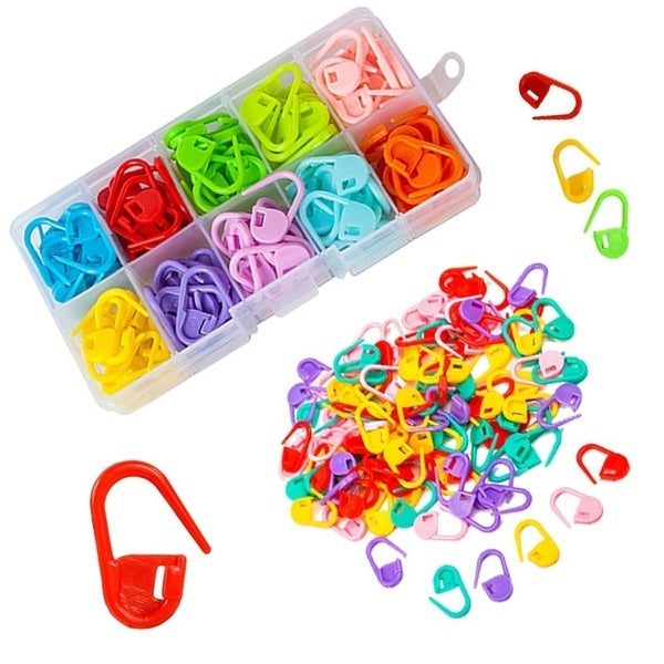 100 Pieces Locking Stitch Markers Assorted Color Knitting Stitch
