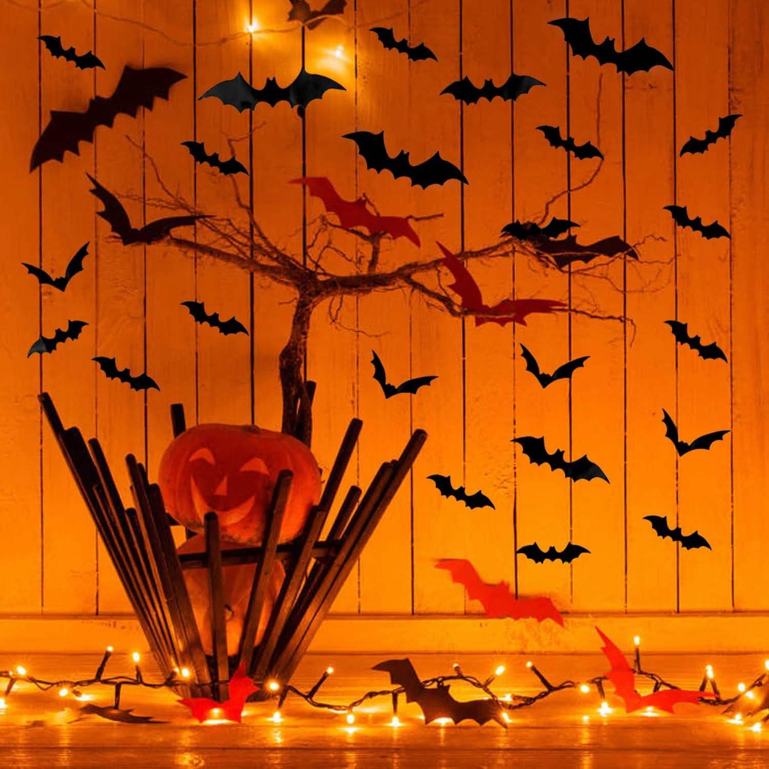 120-Piece: 3D Bat Halloween Decoration Stickers Holiday Decor & Apparel - DailySale