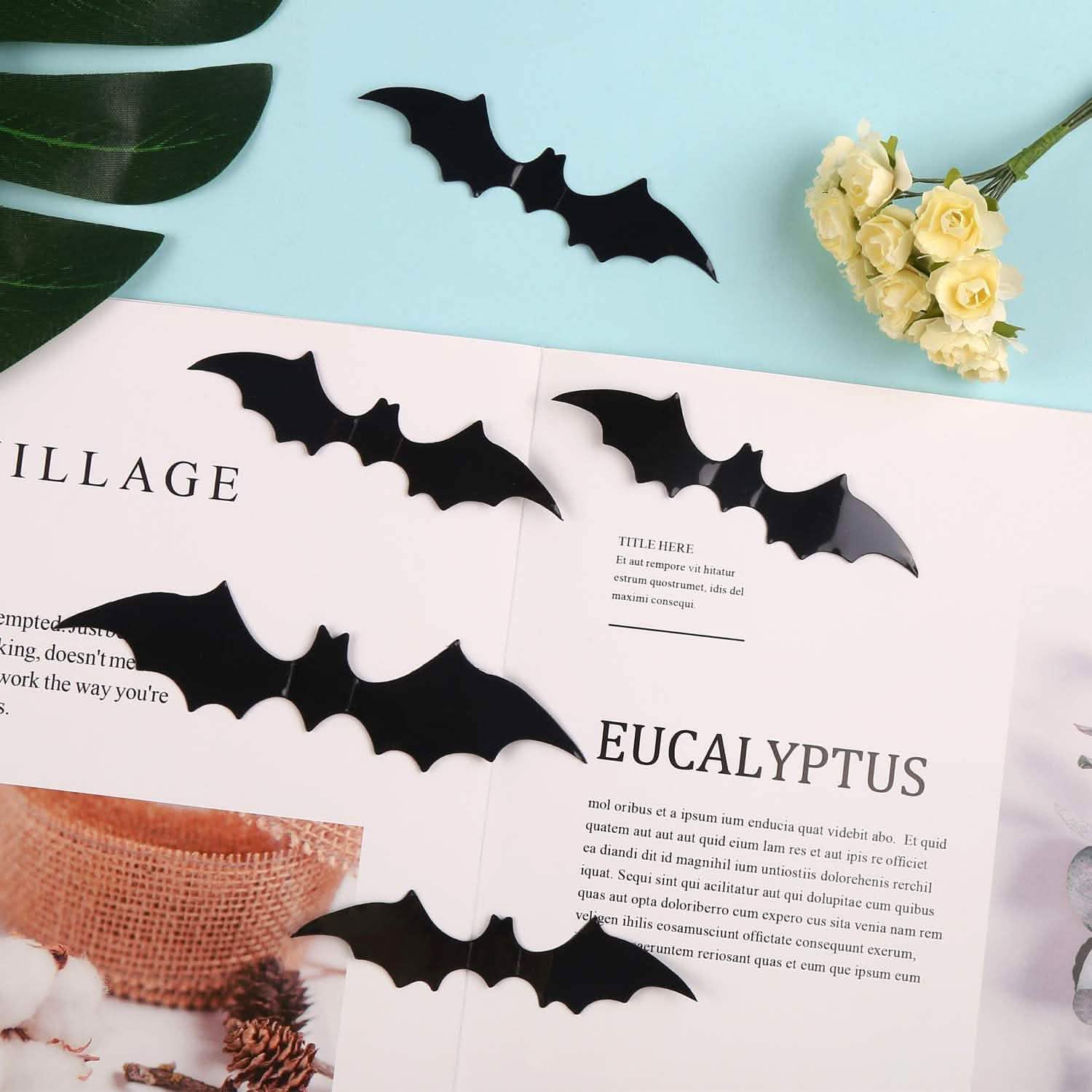 120-Piece: 3D Bat Halloween Decoration Stickers Holiday Decor & Apparel - DailySale