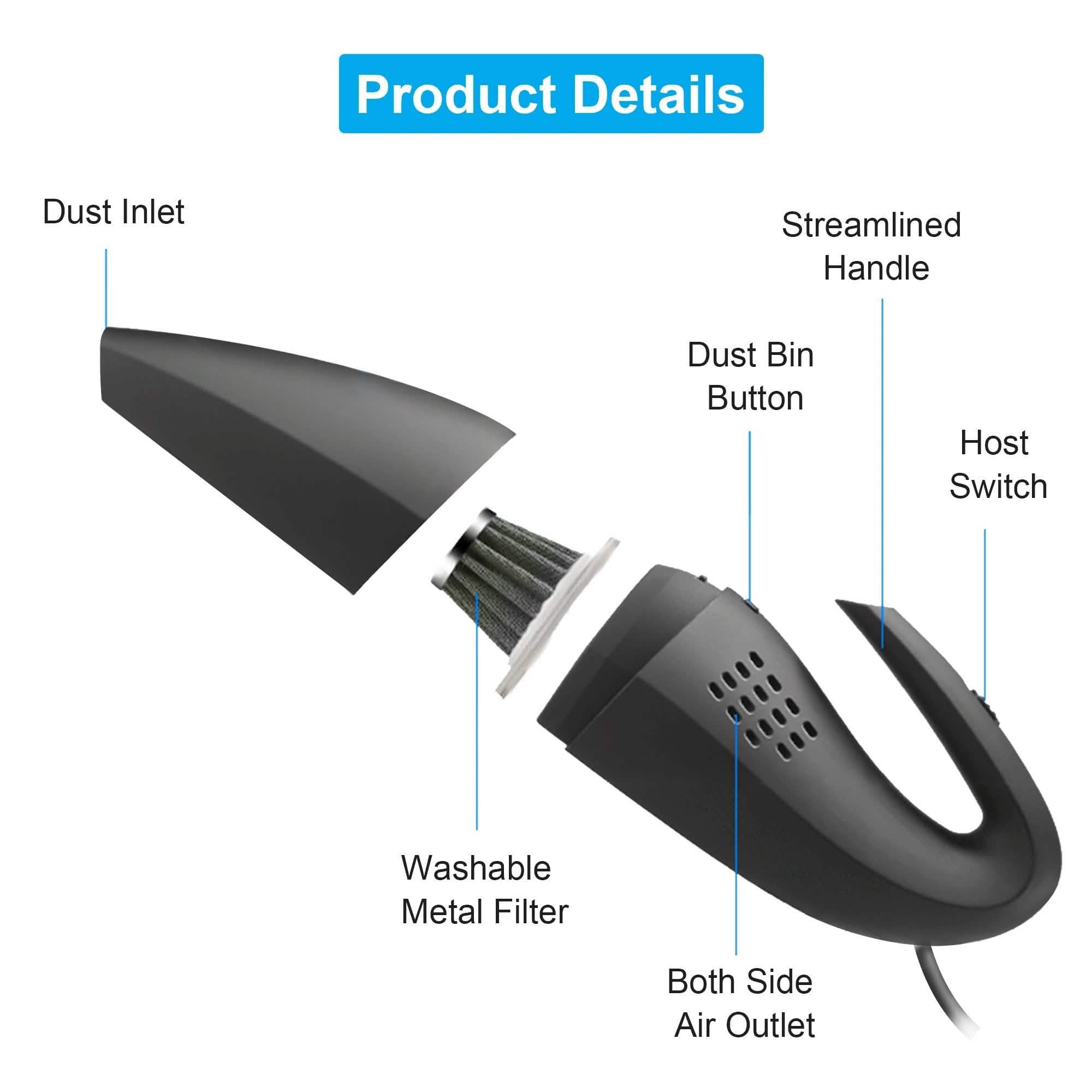 120W Portable Handheld Corded Car Vacuum Cleaner Automotive - DailySale