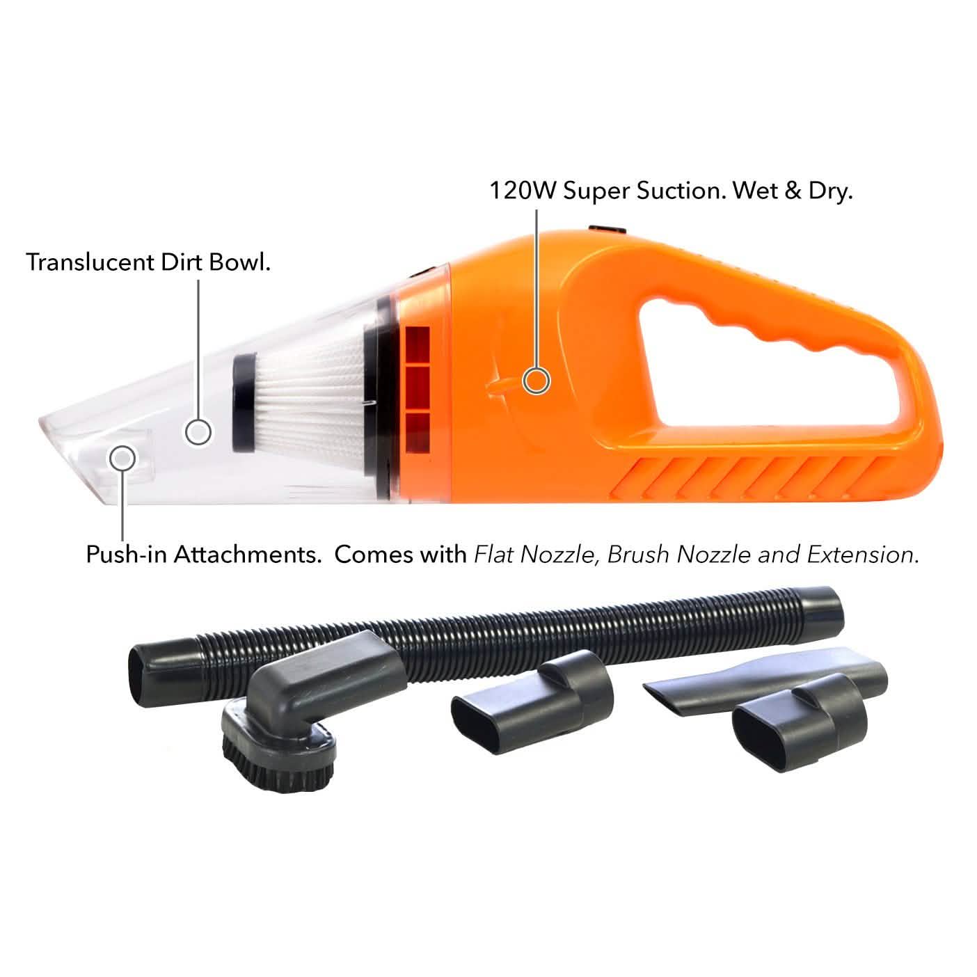 120W Wet Dry Car Vacuum Cleaner Auto Accessories - DailySale