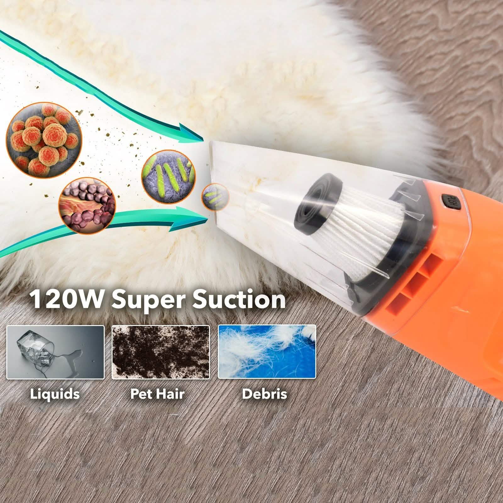 120W Wet Dry Car Vacuum Cleaner Auto Accessories - DailySale