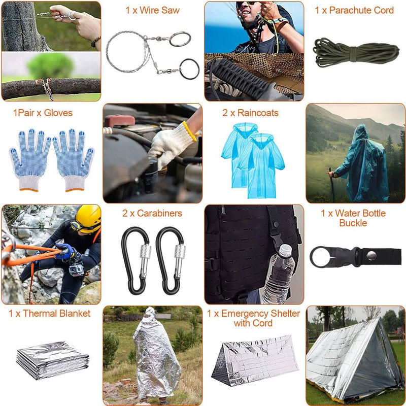 125-Pieces: Emergency Survival Gear Tactical for Outdoor Adventure Sports & Outdoors - DailySale