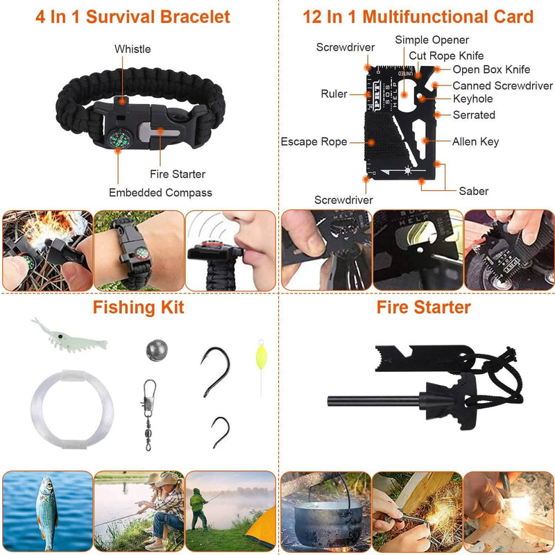 125-Pieces: Emergency Survival Gear Tactical for Outdoor Adventure Sports & Outdoors - DailySale