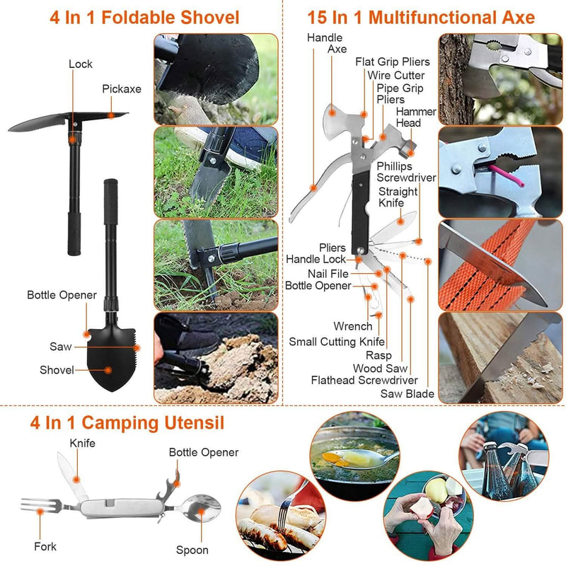 125-Pieces: Emergency Survival Gear Tactical for Outdoor Adventure Sports & Outdoors - DailySale