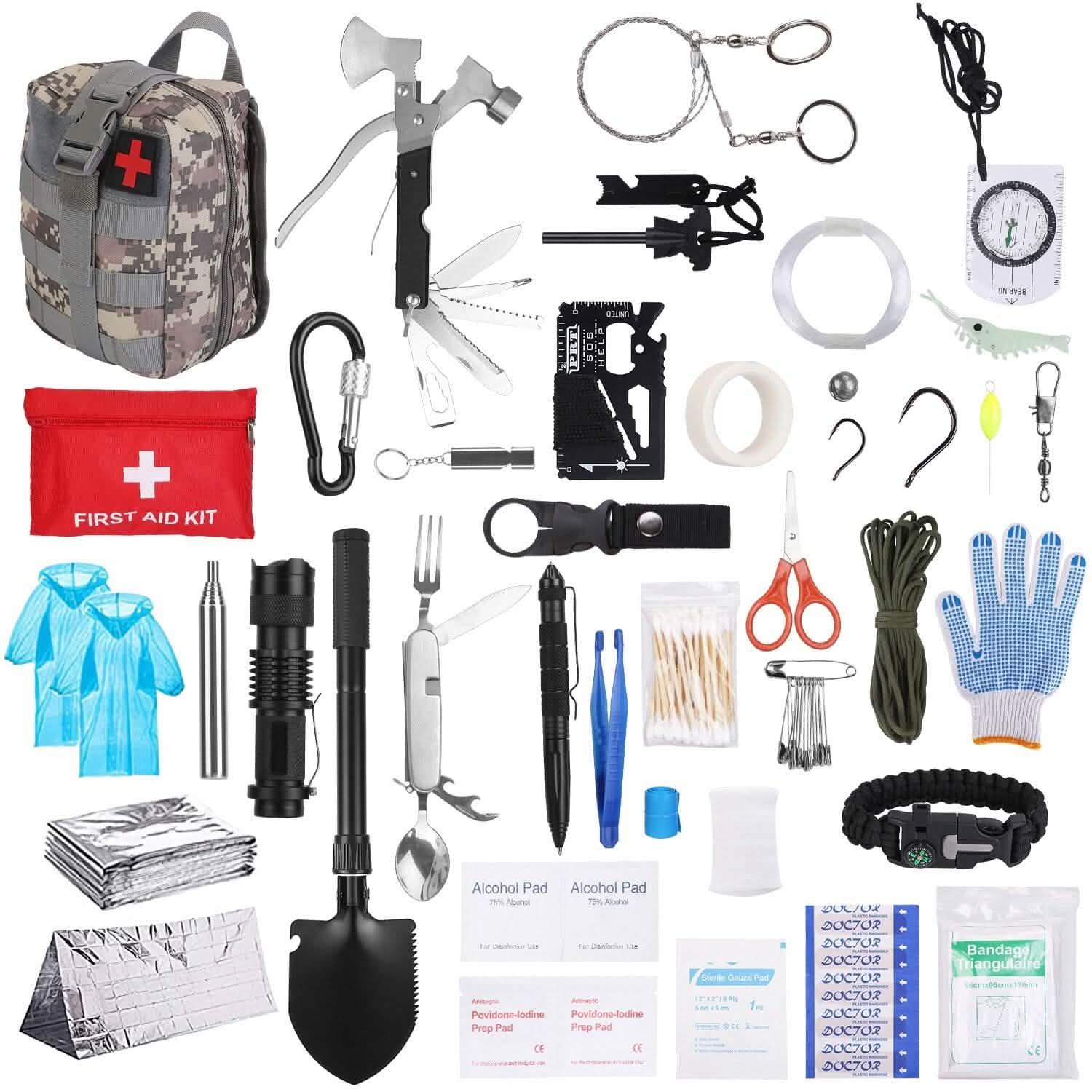 125-Pieces: Emergency Survival Gear Tactical for Outdoor Adventure Sports & Outdoors - DailySale