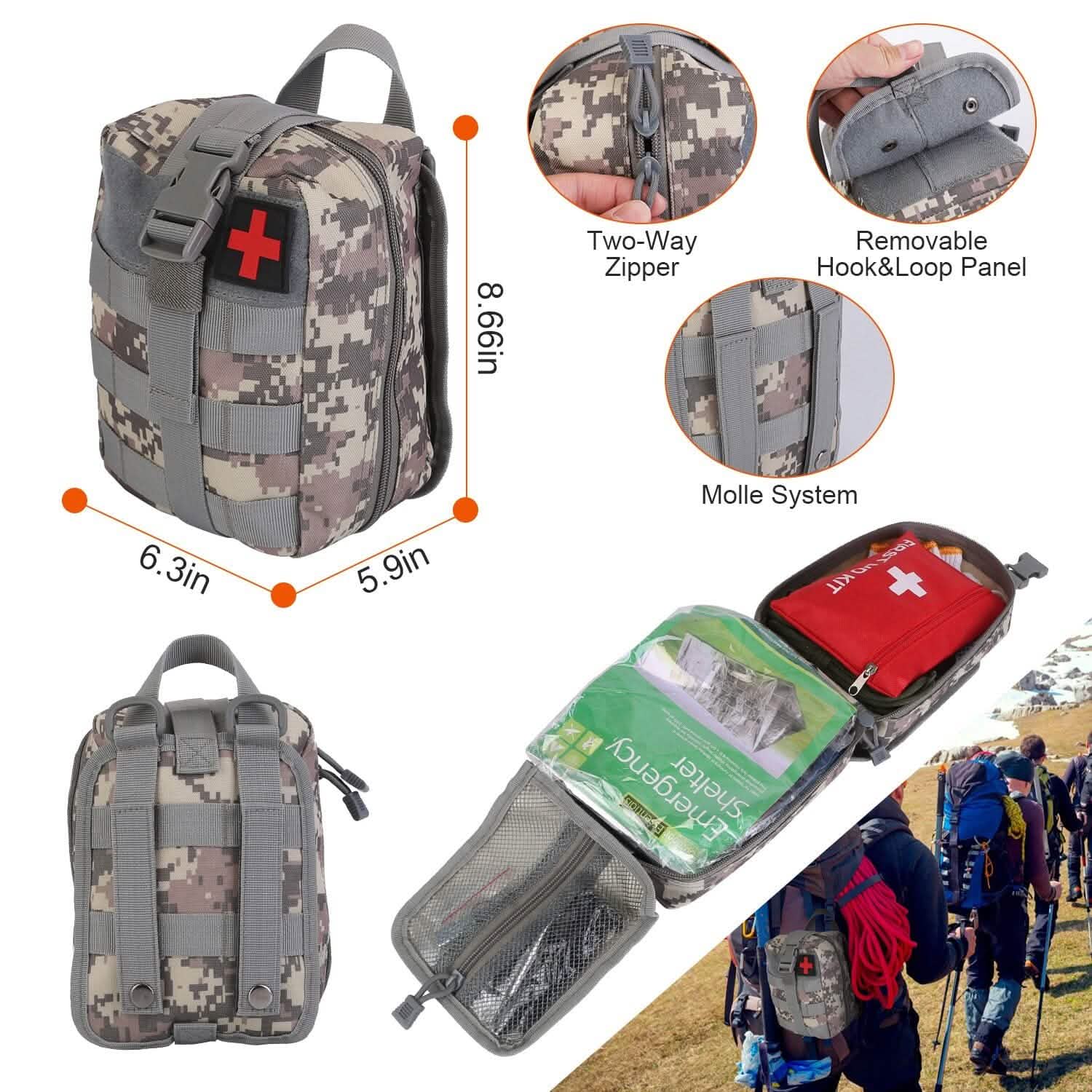 125-Pieces: Emergency Survival Gear Tactical for Outdoor Adventure Sports & Outdoors - DailySale