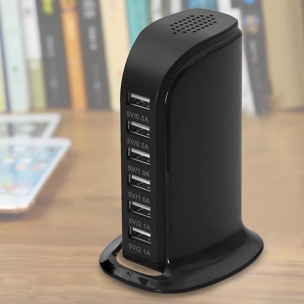 40-Watt 6-Port USB Charging Station for Smart Phones and Tablets - Assorted Colors - DailySale, Inc