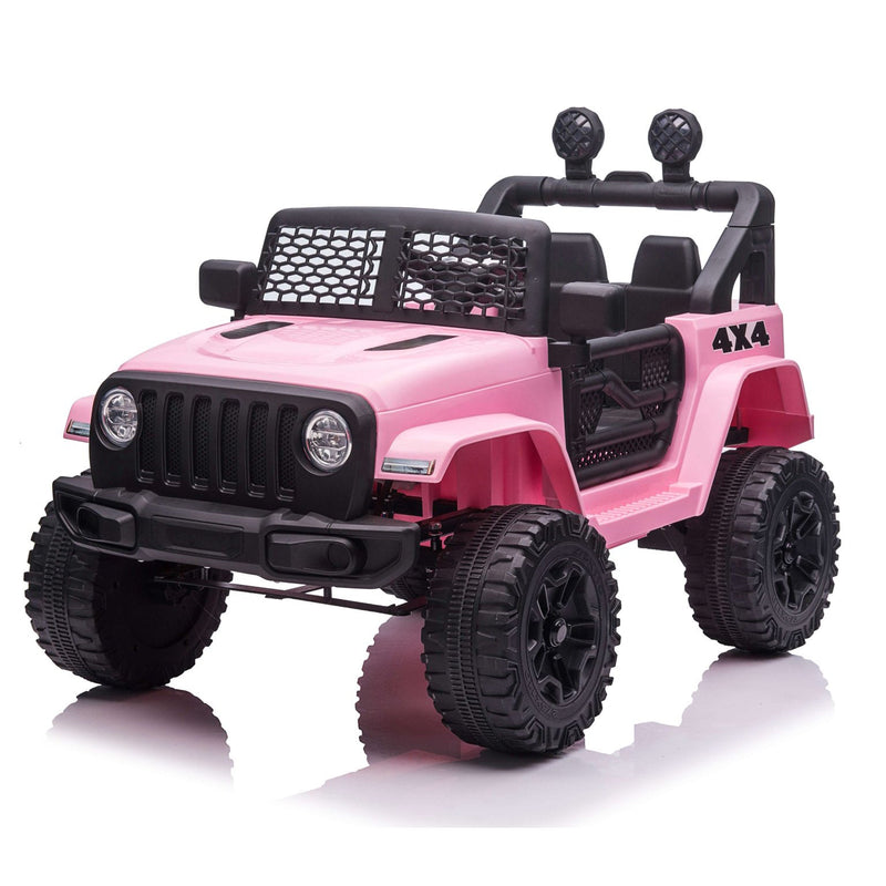 12V Battery Electric Car with Horn, Front Light ,Four Wheel Absorber and Remote Control Toys & Games Pink - DailySale