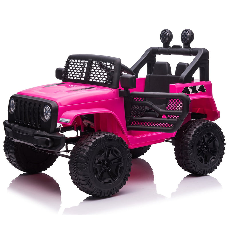 12V Battery Electric Car with Horn, Front Light ,Four Wheel Absorber and Remote Control Toys & Games Rose - DailySale