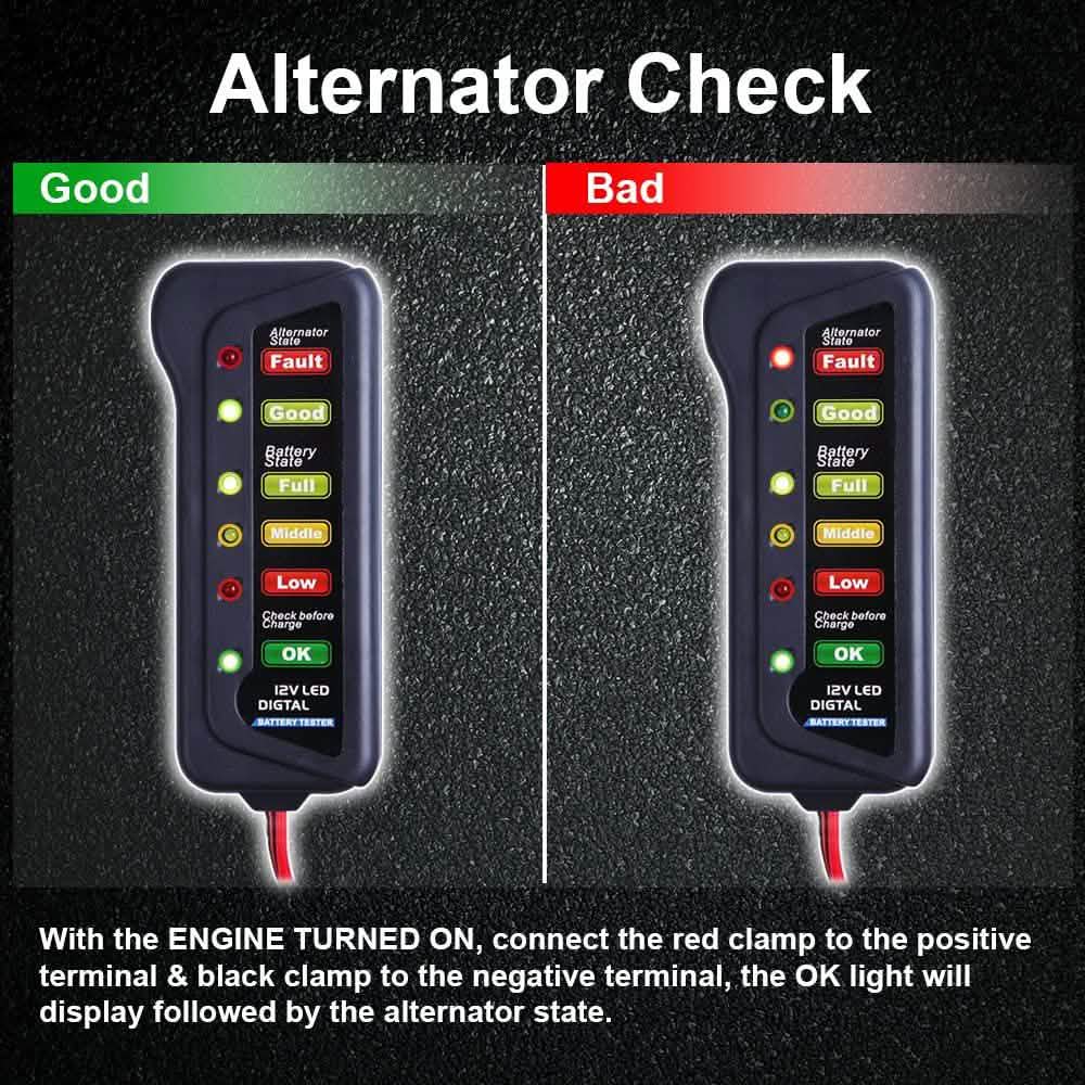 12V Car Digital Battery/Alternator Tester 15 Amps Automotive - DailySale