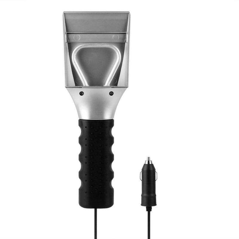 Front view of the 12V Car Electric Heated Ice Snow Scraper with cigarrette lighter connector