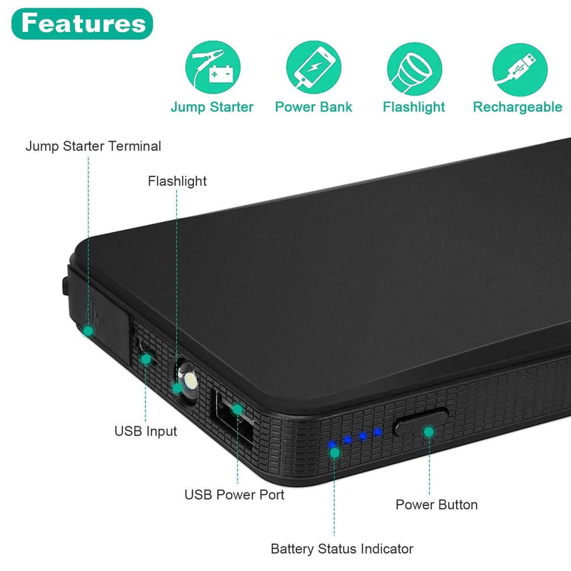12V Car Jumper Starter 300A Peak 20000 mAh Battery Charger Automotive - DailySale