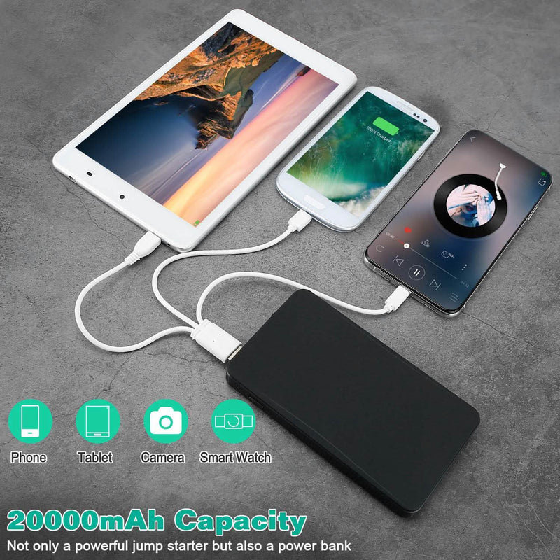 12V Car Jumper Starter 300A Peak 20000 mAh Battery Charger Automotive - DailySale