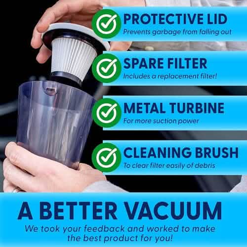 12V High Power Handheld Car Vacuum with 16Ft Cord, Attachments & Bag Automotive - DailySale