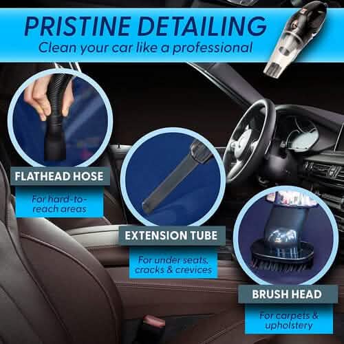 12V High Power Handheld Car Vacuum with 16Ft Cord, Attachments & Bag Automotive - DailySale