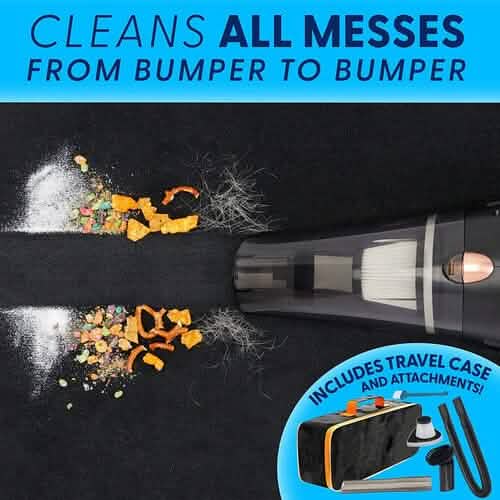 12V High Power Handheld Car Vacuum with 16Ft Cord, Attachments & Bag Automotive - DailySale
