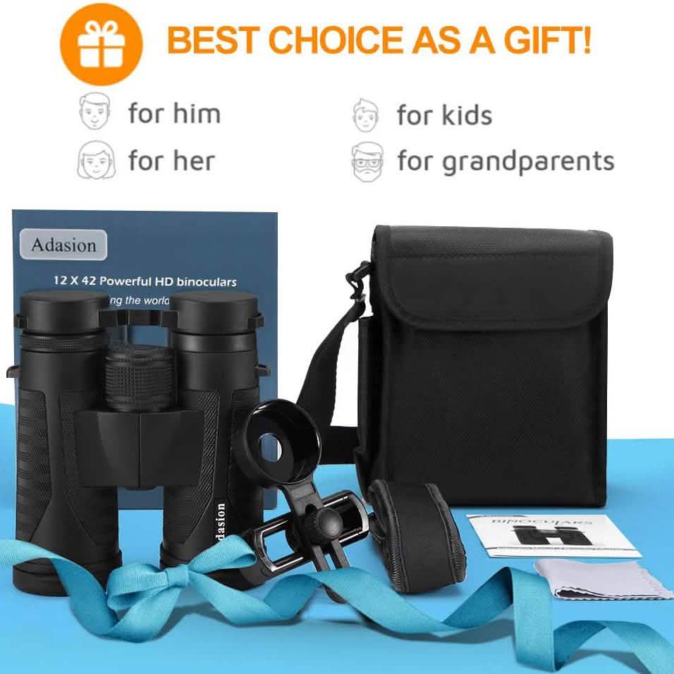 12x42 HD Binoculars for Adults with Universal Phone Adapter Sports & Outdoors - DailySale