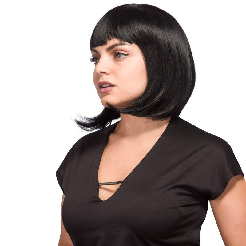 13 Inches Straight Heat Resistant Short Bob Full Hair Wigs with Flat Bangs Beauty & Personal Care - DailySale