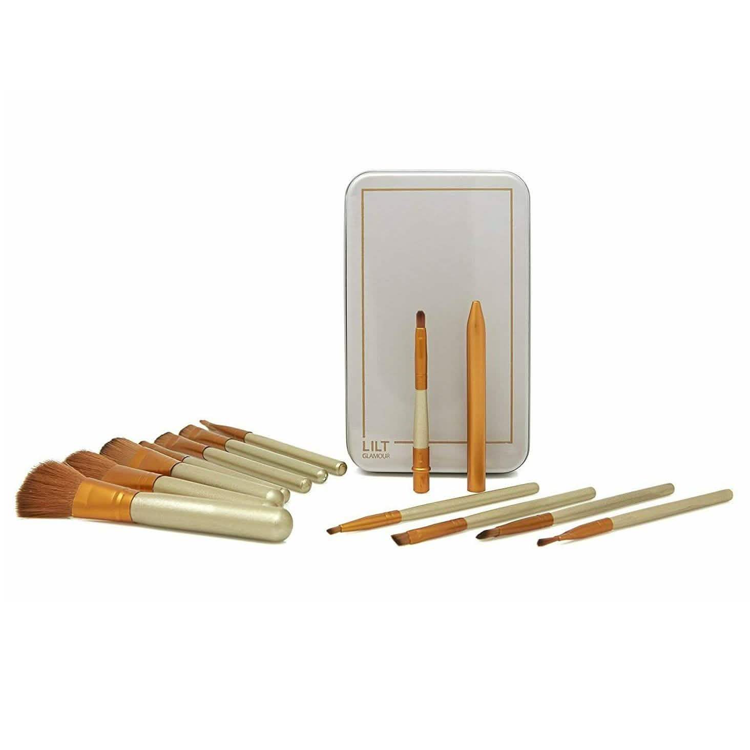 13-Piece: Lilt Beauty Makeup Brush Set with Brass Box Beauty & Personal Care - DailySale