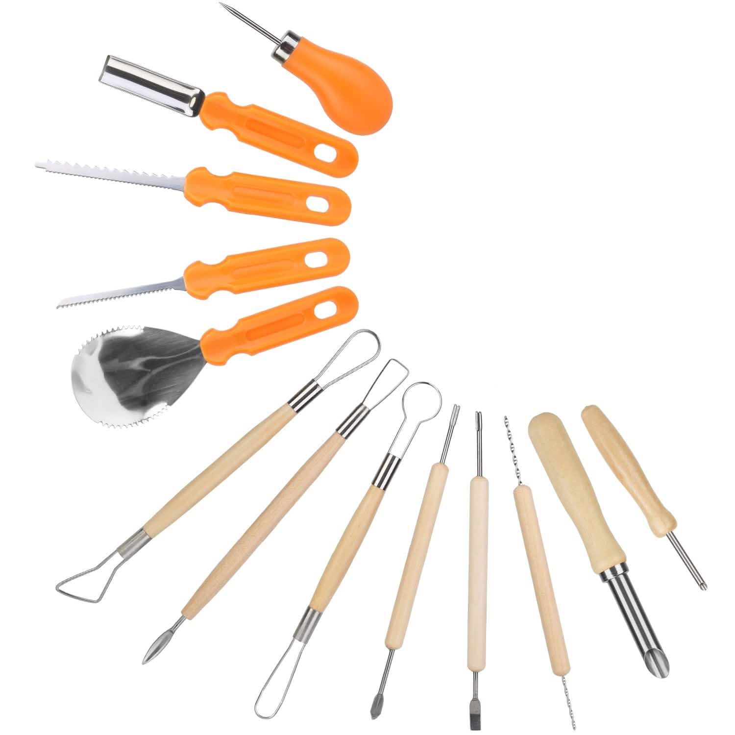 13-Pieces: Halloween Pumpkin Stainless Steel Carving Kit Arts & Crafts - DailySale