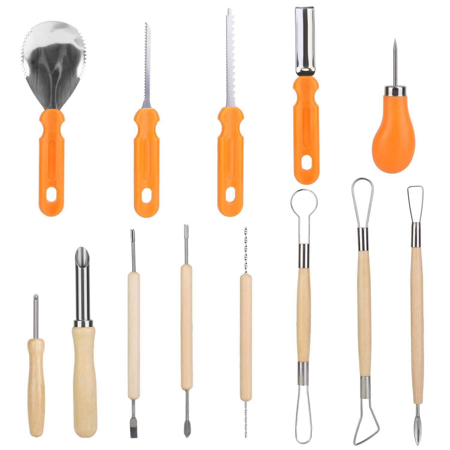 13-Pieces: Halloween Pumpkin Stainless Steel Carving Kit Arts & Crafts - DailySale