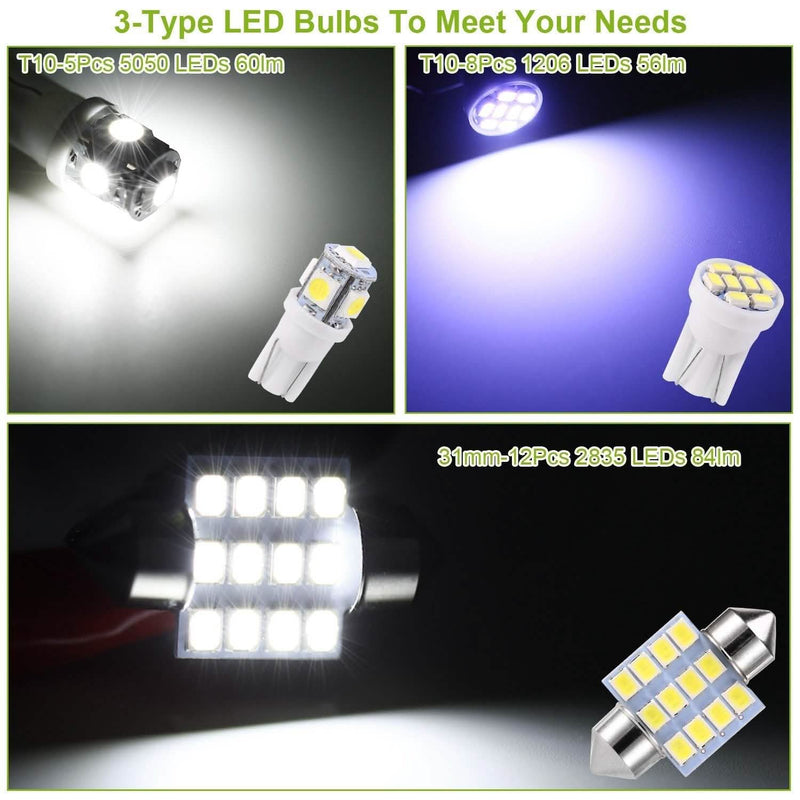 13-Pieces: T10 31mm Festoon LED Light Automotive - DailySale