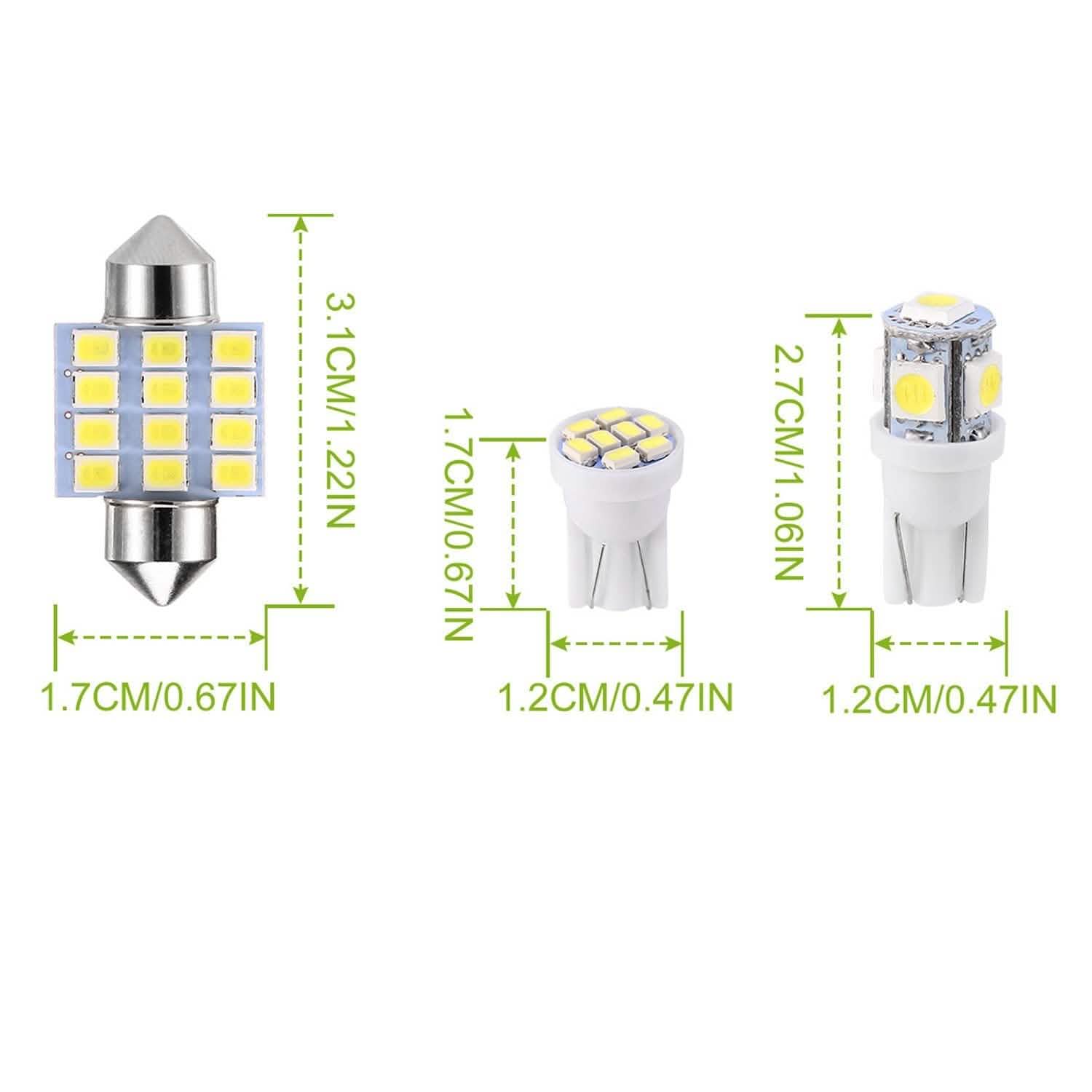 13-Pieces: T10 31mm Festoon LED Light Automotive - DailySale
