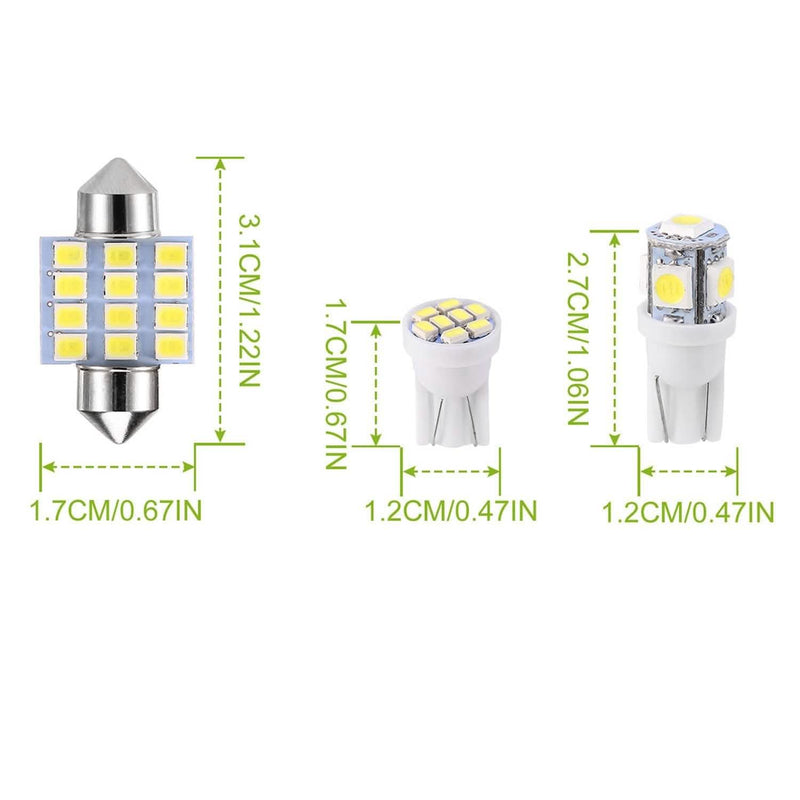 13-Pieces: T10 31mm Festoon LED Light Automotive - DailySale