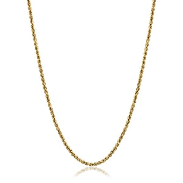 14-Karat Solid Gold Diamond-Cut Rope Chain - Assorted Sizes Jewelry - DailySale