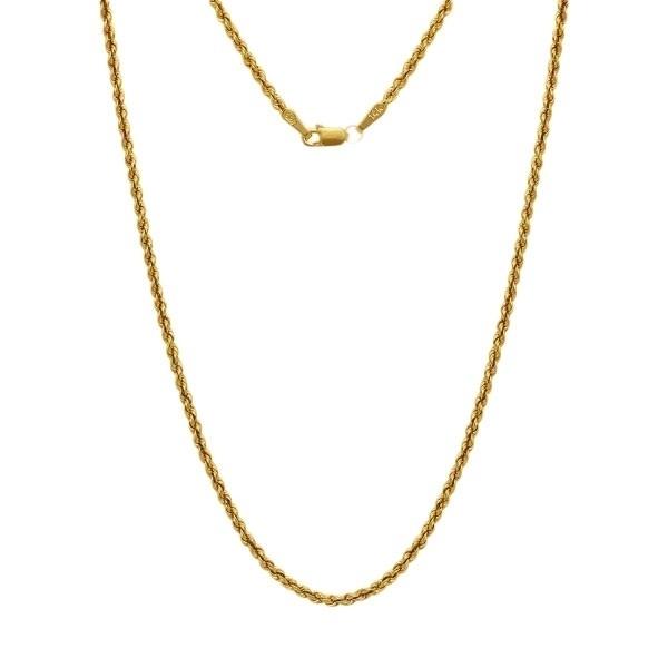 14-Karat Solid Gold Diamond-Cut Rope Chain - Assorted Sizes Jewelry - DailySale