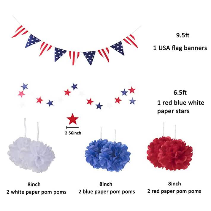 14-Piece: Patriotic Party Decorations Set Holiday Decor & Apparel - DailySale