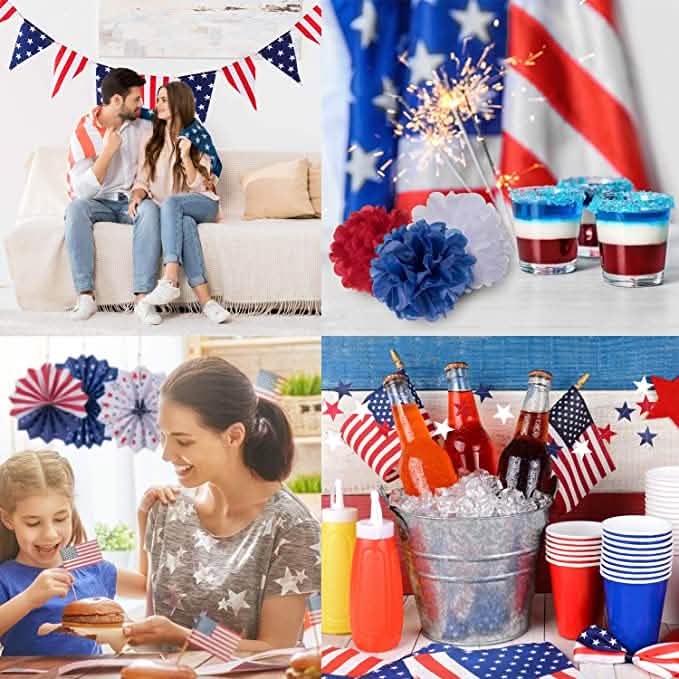 14-Piece: Patriotic Party Decorations Set Holiday Decor & Apparel - DailySale
