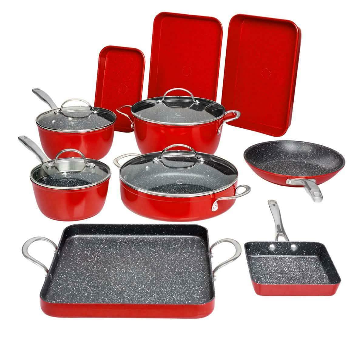 14-Piece Set: DuraPan Nonstick All-Purpose Cookware Kitchen & Dining Cherry - DailySale