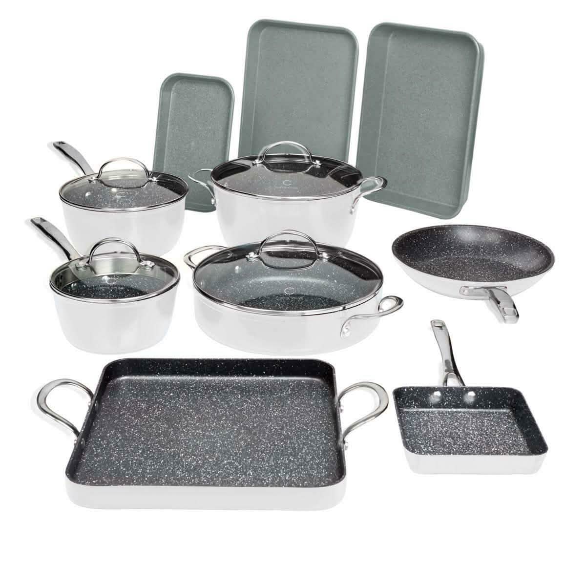 14-Piece Set: DuraPan Nonstick All-Purpose Cookware Kitchen & Dining White - DailySale