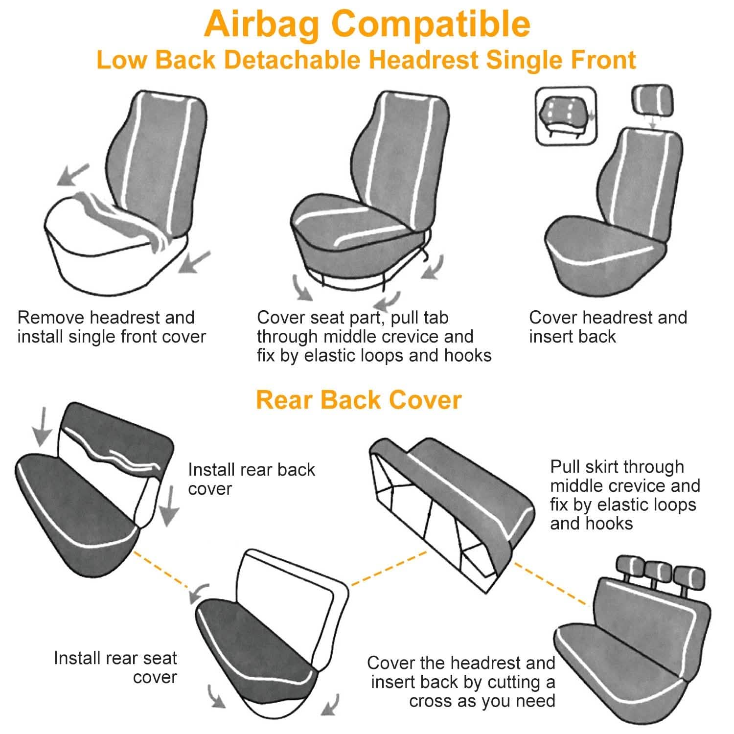 14-Pieces: Universal Auto Seat Cover Set Automotive - DailySale