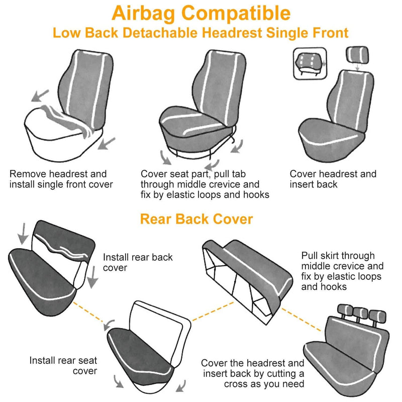 14-Pieces: Universal Auto Seat Cover Set Automotive - DailySale
