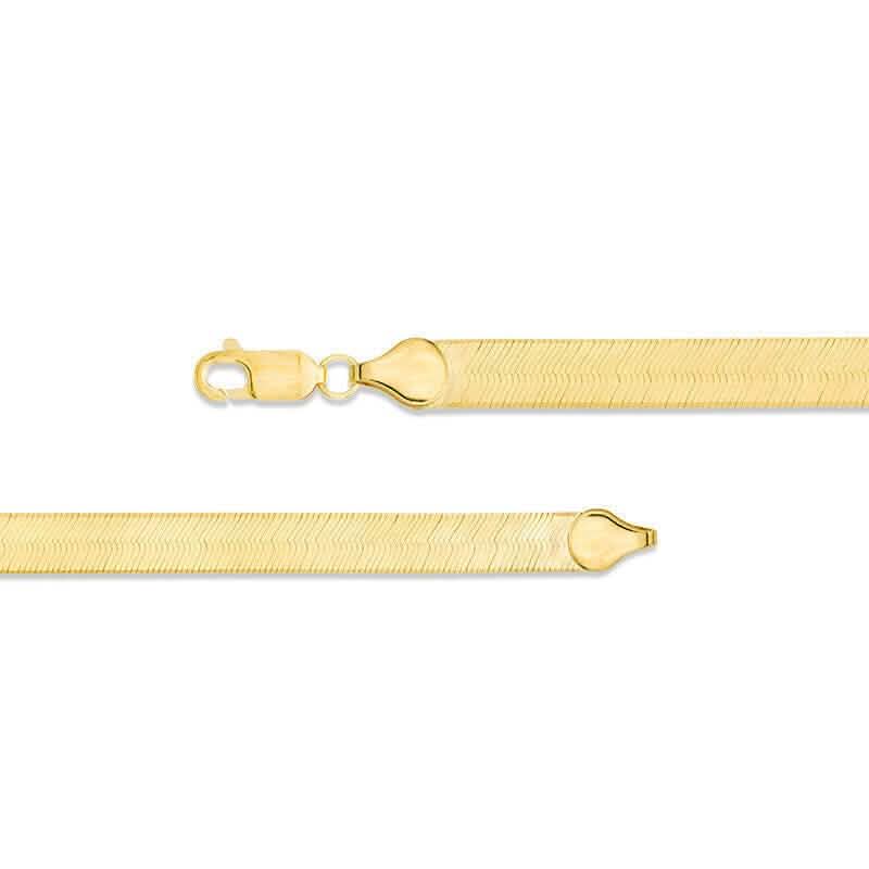 14K 6mm Solid Yellow Gold High Polished Herringbone Necklace Chain Necklaces - DailySale