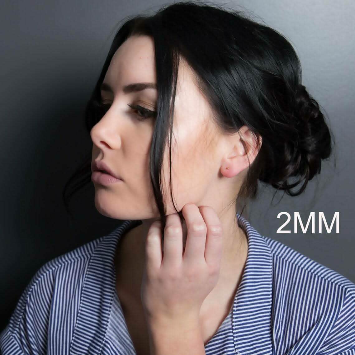 14K Genuine Solid Yellow Gold Ball Earrings Earrings - DailySale