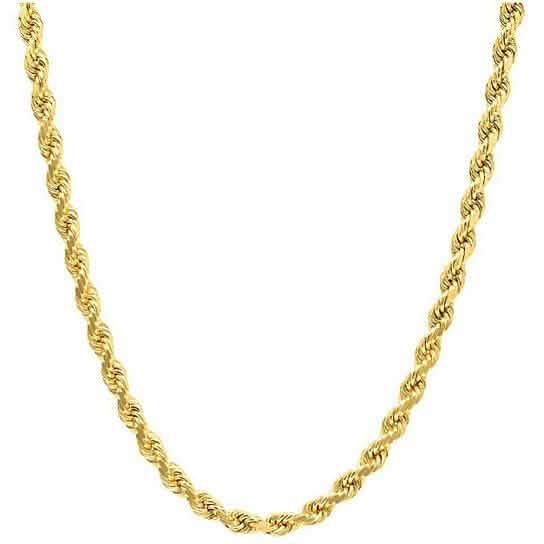 14K Gold 1.5MM Diamond Cut Rope Chain Necklace for Men and Women Necklaces 16" - DailySale