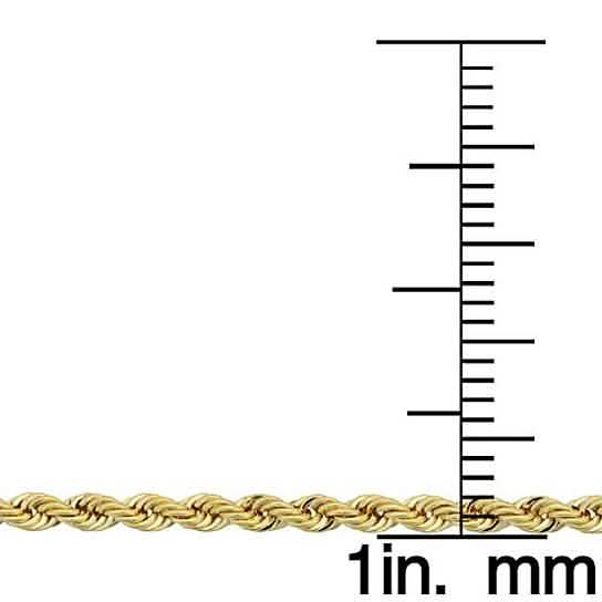 14K Gold 1.5MM Diamond Cut Rope Chain Necklace for Men and Women Necklaces - DailySale