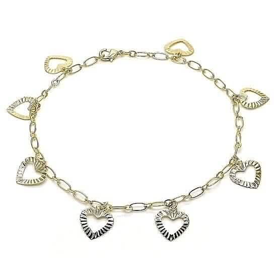 14k Gold Fill Heart Anklet Bracelets - DailySale