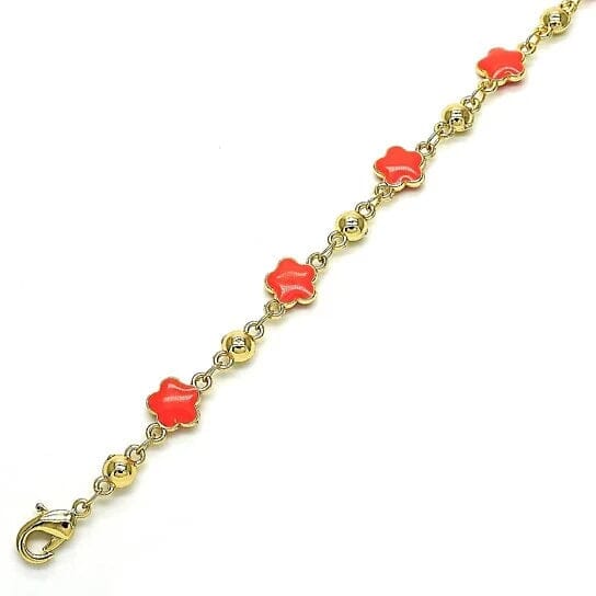 14k Gold Filled High Polish Finish Enamel Flower Bracelet Bracelets - DailySale