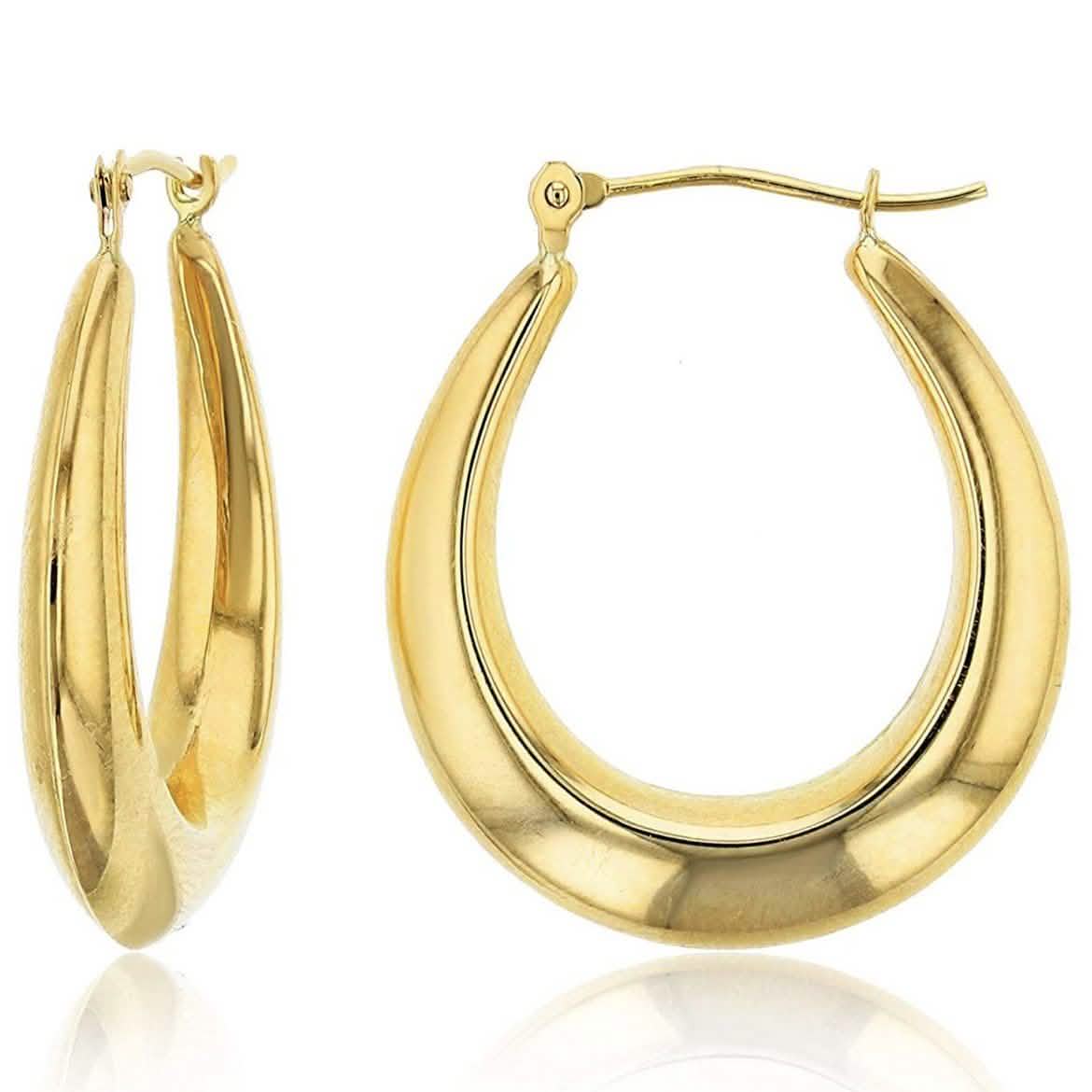 14K Gold Graduated French Lock Huggie Hoops Earrings - DailySale