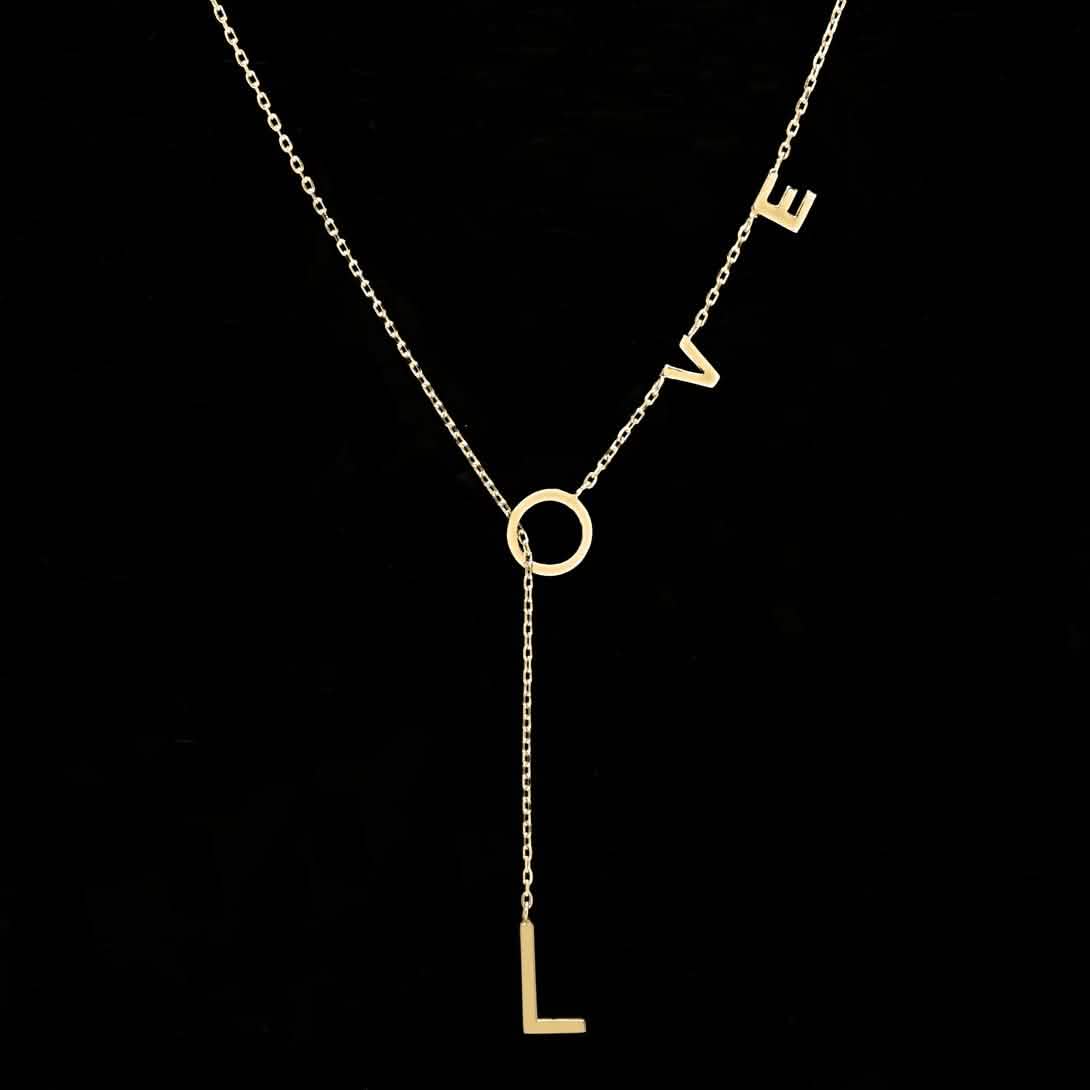 14K Gold Plated Love Lariat Necklace Necklaces - DailySale