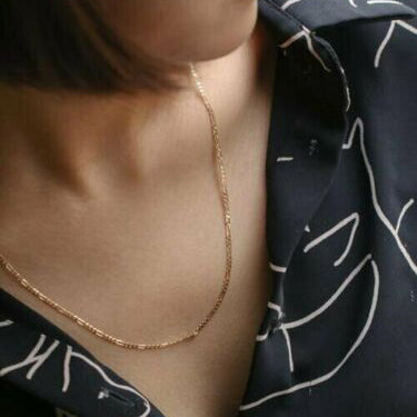 14K Solid Gold Figaro Chain Necklace 3mm Necklaces - DailySale