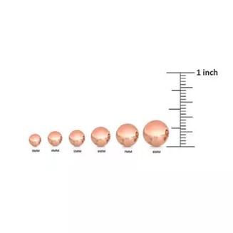 Dimensions of 14K Solid Rose Gold Ball Stud Earrings